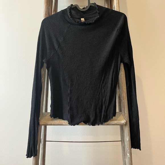 FREE PEOPLE | Make It Easy Thermal Turtleneck | Black - Picture 5 of 9